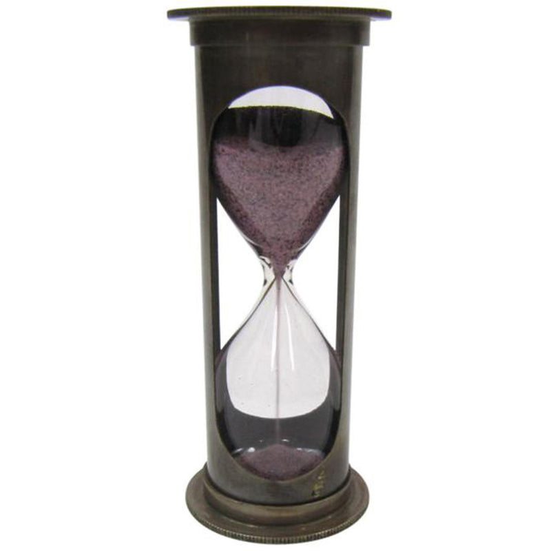 BR 4862 - Brass Sand Timer 4" Maroon Sand