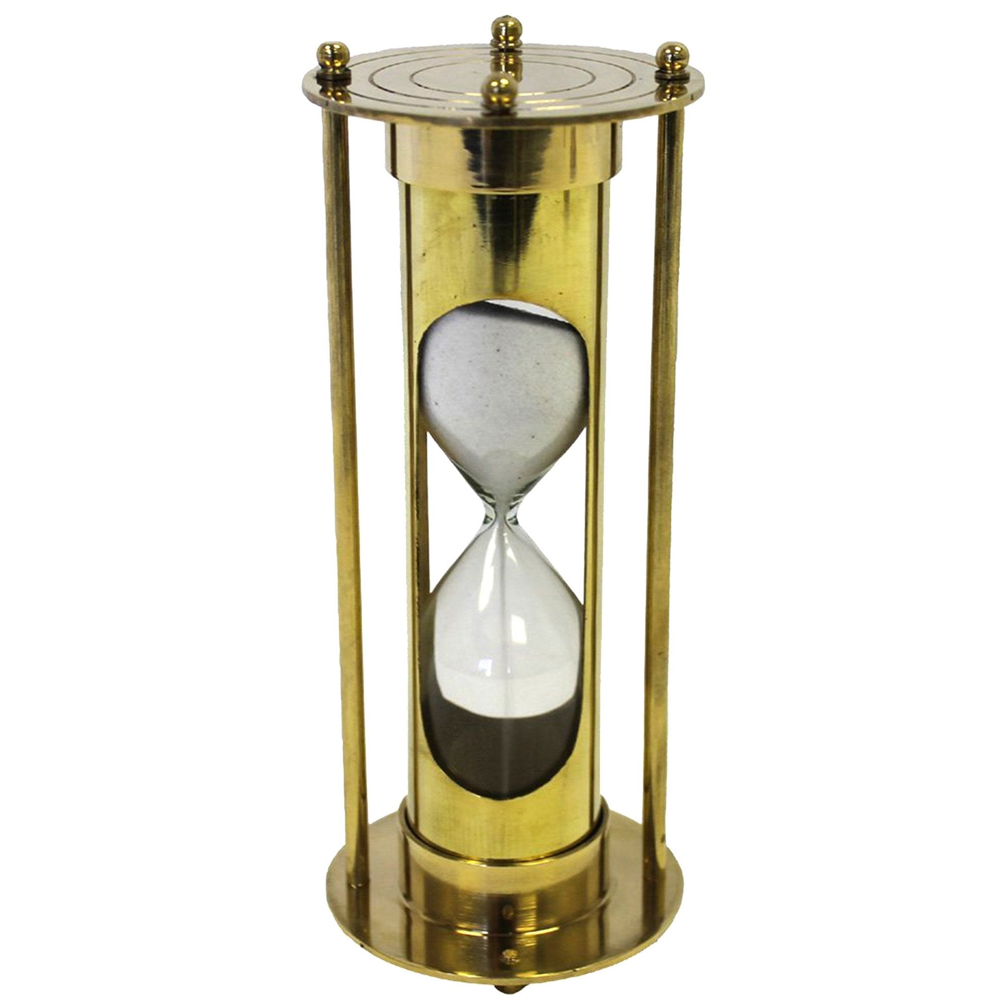 BR 48640 - Brass Sand Timer 5 Minutes, White Sand