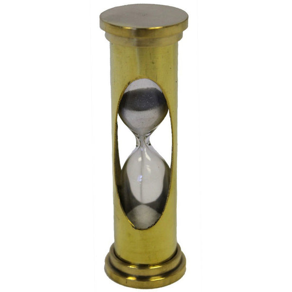 Brass, Glass, Sand Timer Hourglass 4"