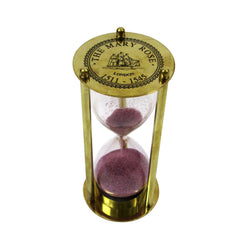 BR 4864CP - Brass "MARY ROSE" Hourglass, Purple Sand