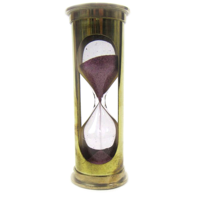 BR 4864DP - Brass 3-minute Hourglass w/ Purple Sand