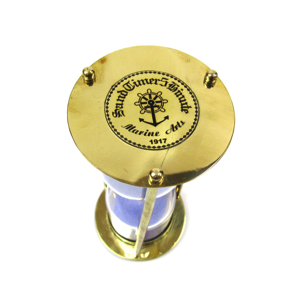 BR 4864EB - Brass 5 Minute Timer w/ Purple Sand 6.375"