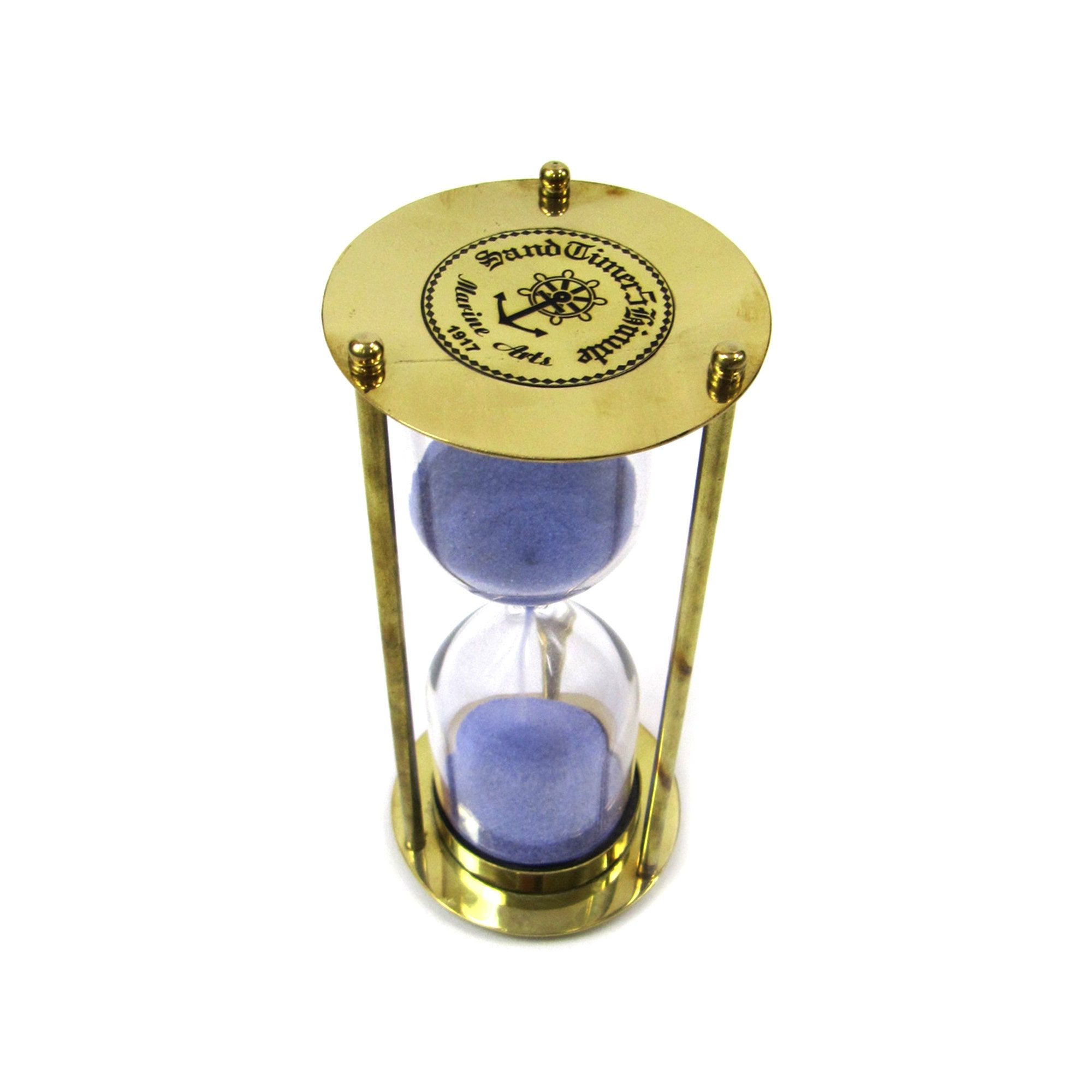 BR 4864EB - Brass 5 Minute Timer w/ Purple Sand 6.375"