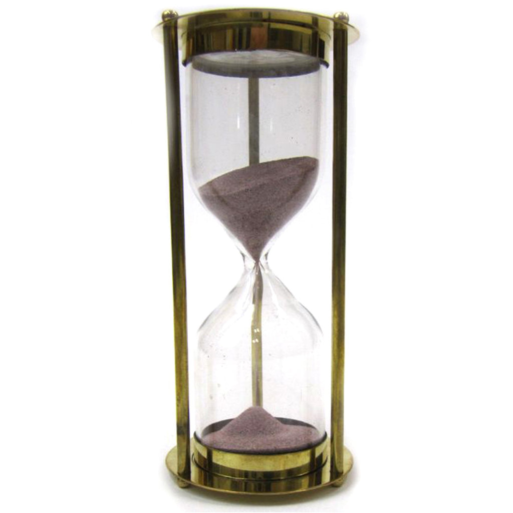 BR 4864EP - Brass 5-minute Hourglass, Purple Sand