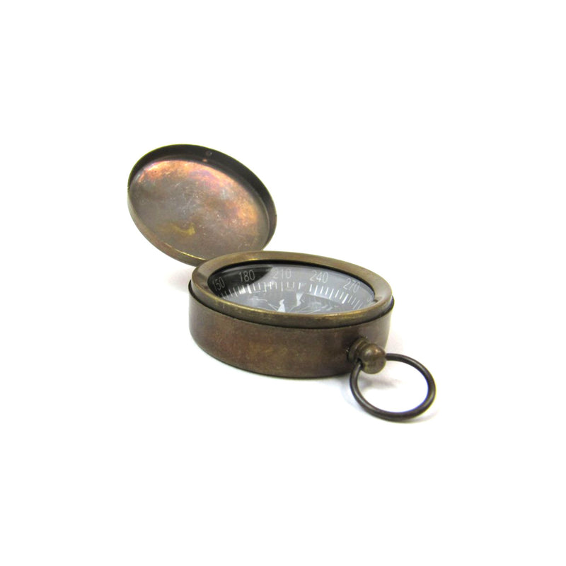 Pocket Compass 1.75" Brass Antique