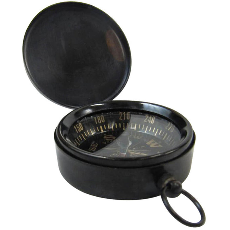 BR 48850B - Pocket Compass Black w/ Gold Lettering