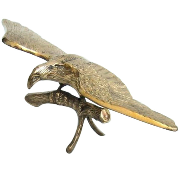 BR 6053 - Brass Eagle Straight Wing on Branch Statue