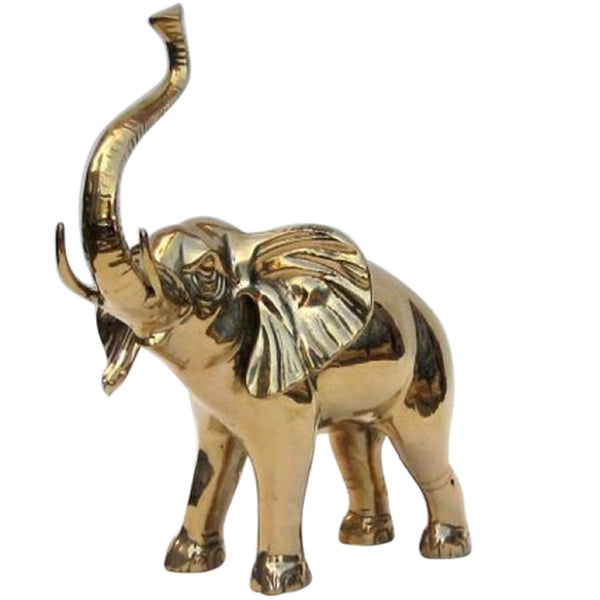 BR 6076 - Solid Brass Elephant Statue, 13"