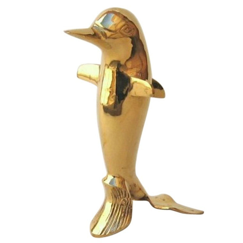 BR 61122 - Brass Single Dolphin Statue