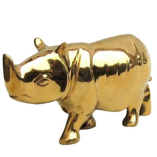 BR 6312 - Rhinoceros Statue, Brass