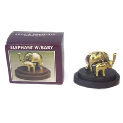 BR 63491 - Brass Elephants on Wooden Base