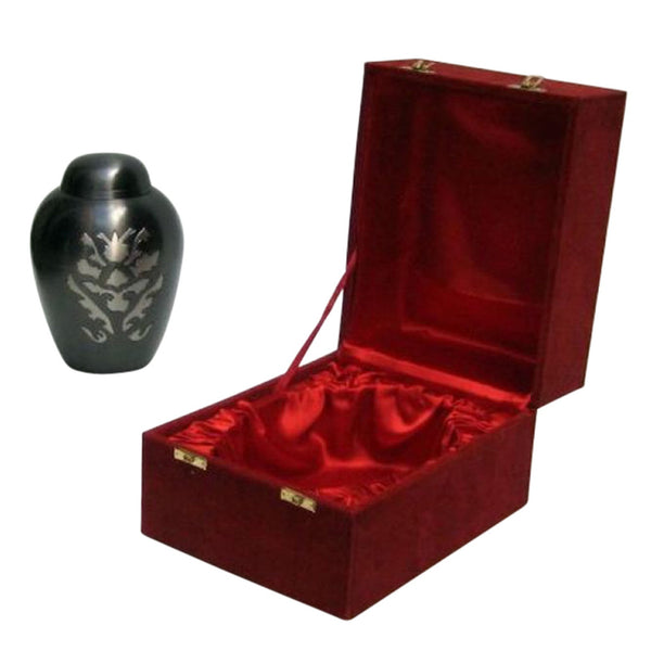 Brass Urn with Red Velvet Box