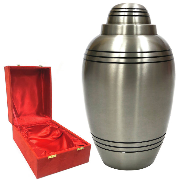Brass Urn in Red Velvet Box