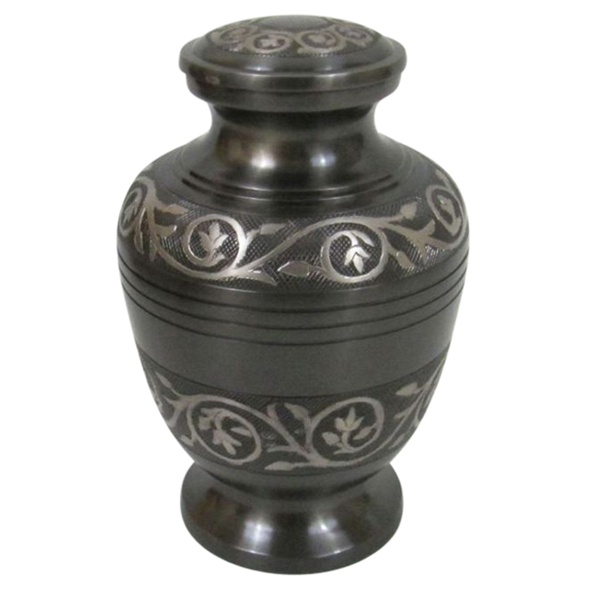 BR 6763 - Solid Brass Urn, Black
