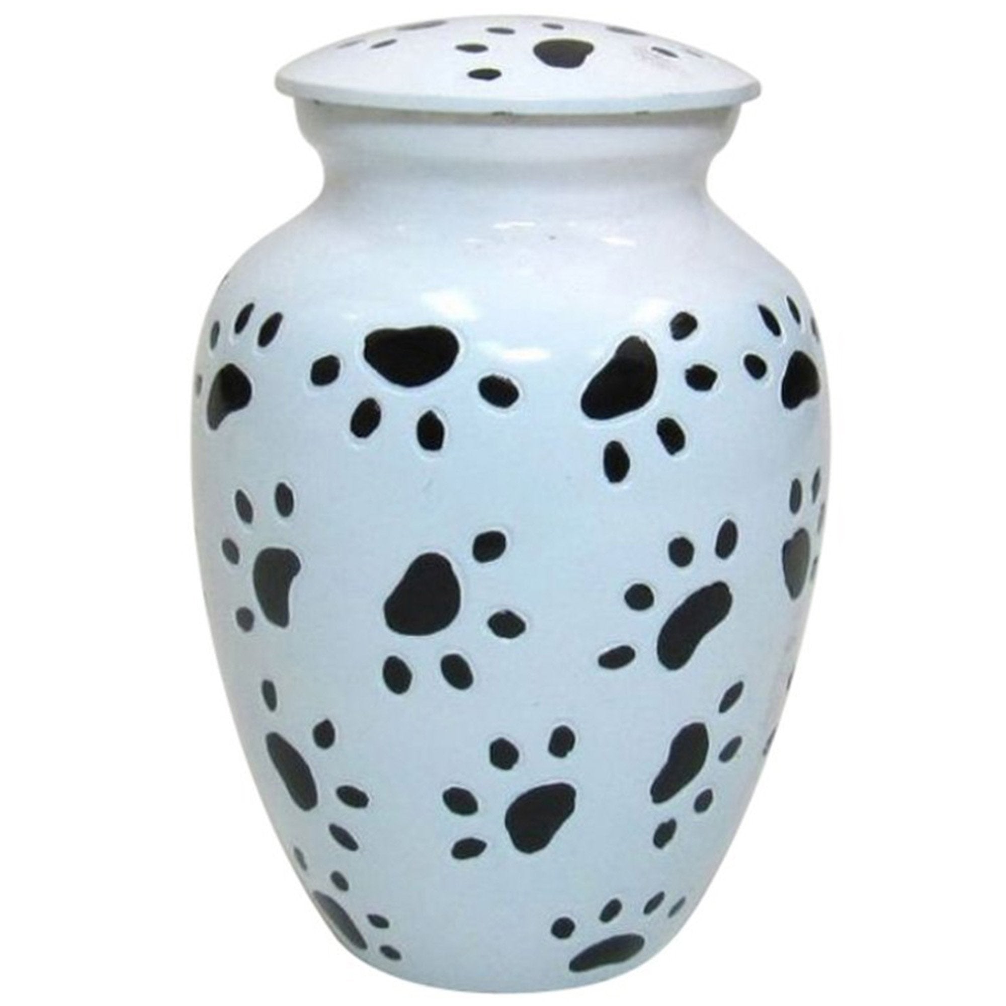 BR 7179 - Solid Brass Pet Urn Dalmatian Paw Prints