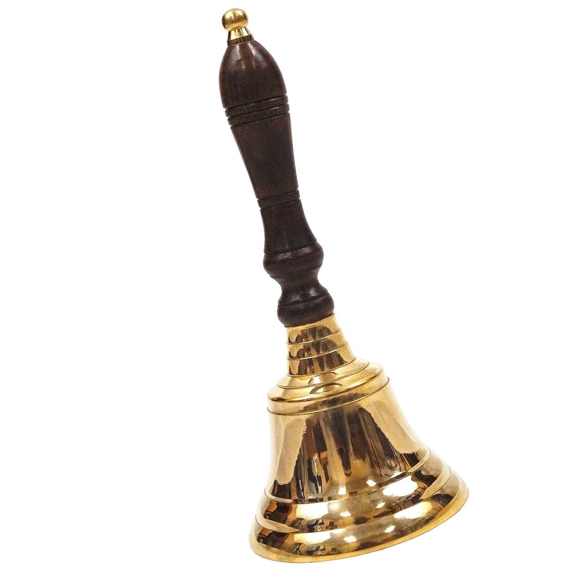 BR 72893 - Brass School Bell, Wooden Handle