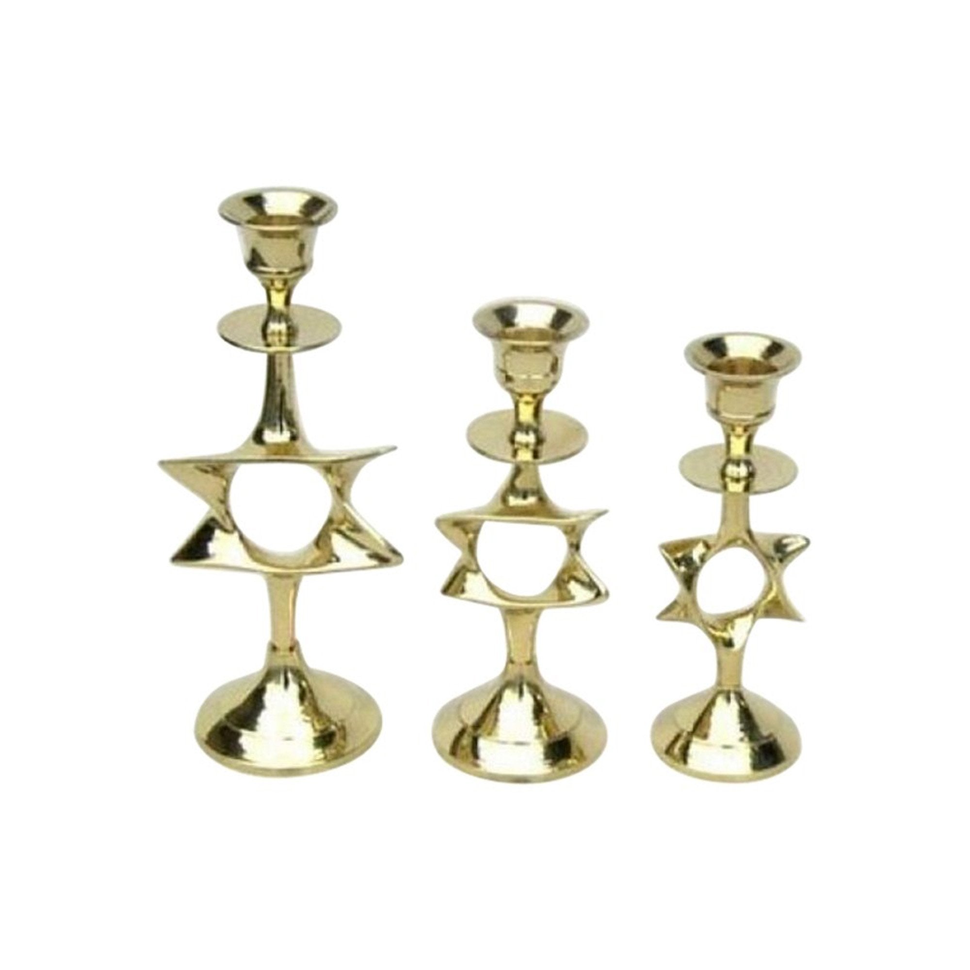 BR 9676 - Candle Holder Set/3, Star of David
