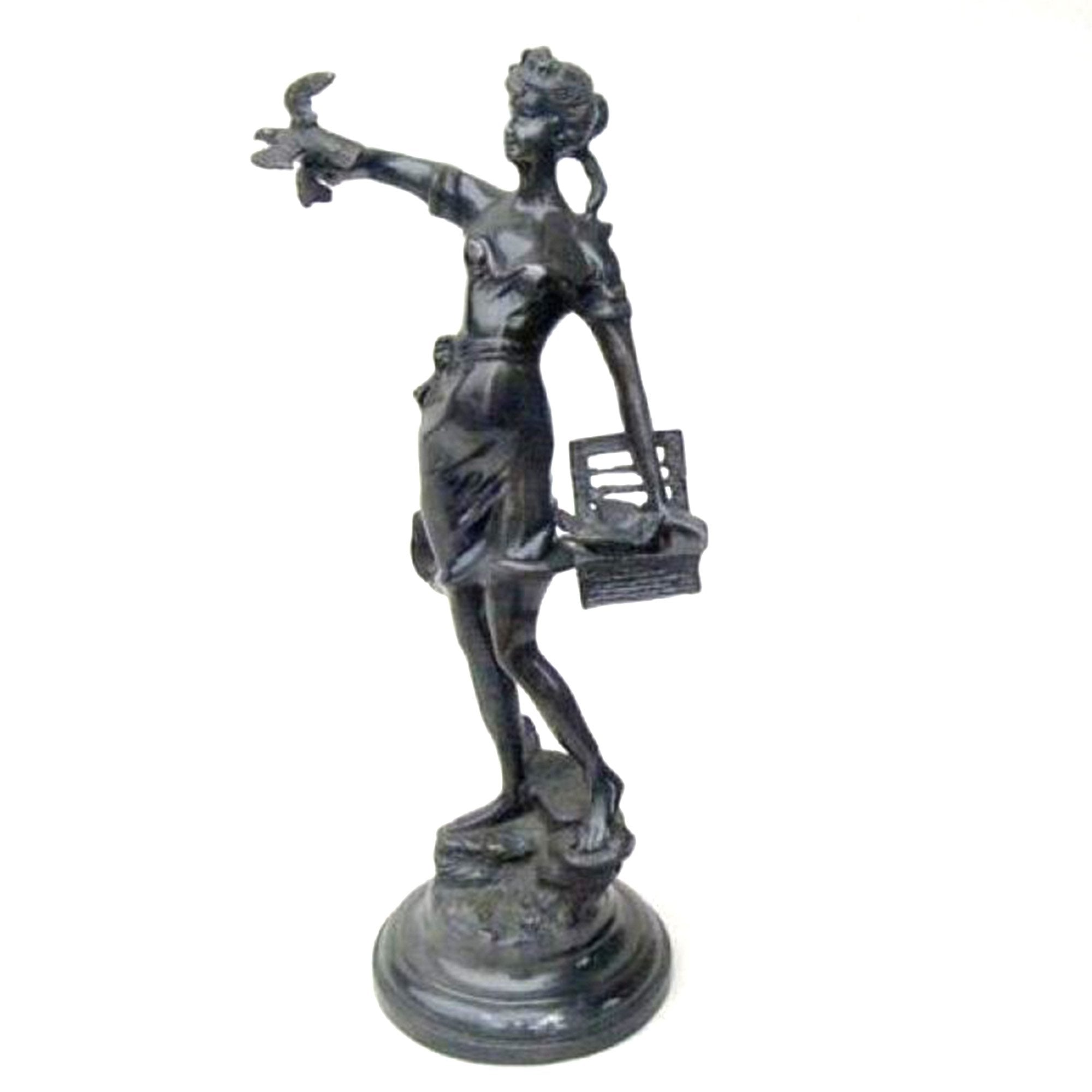 BRZ 5010 - Girl With Bird, Bronze