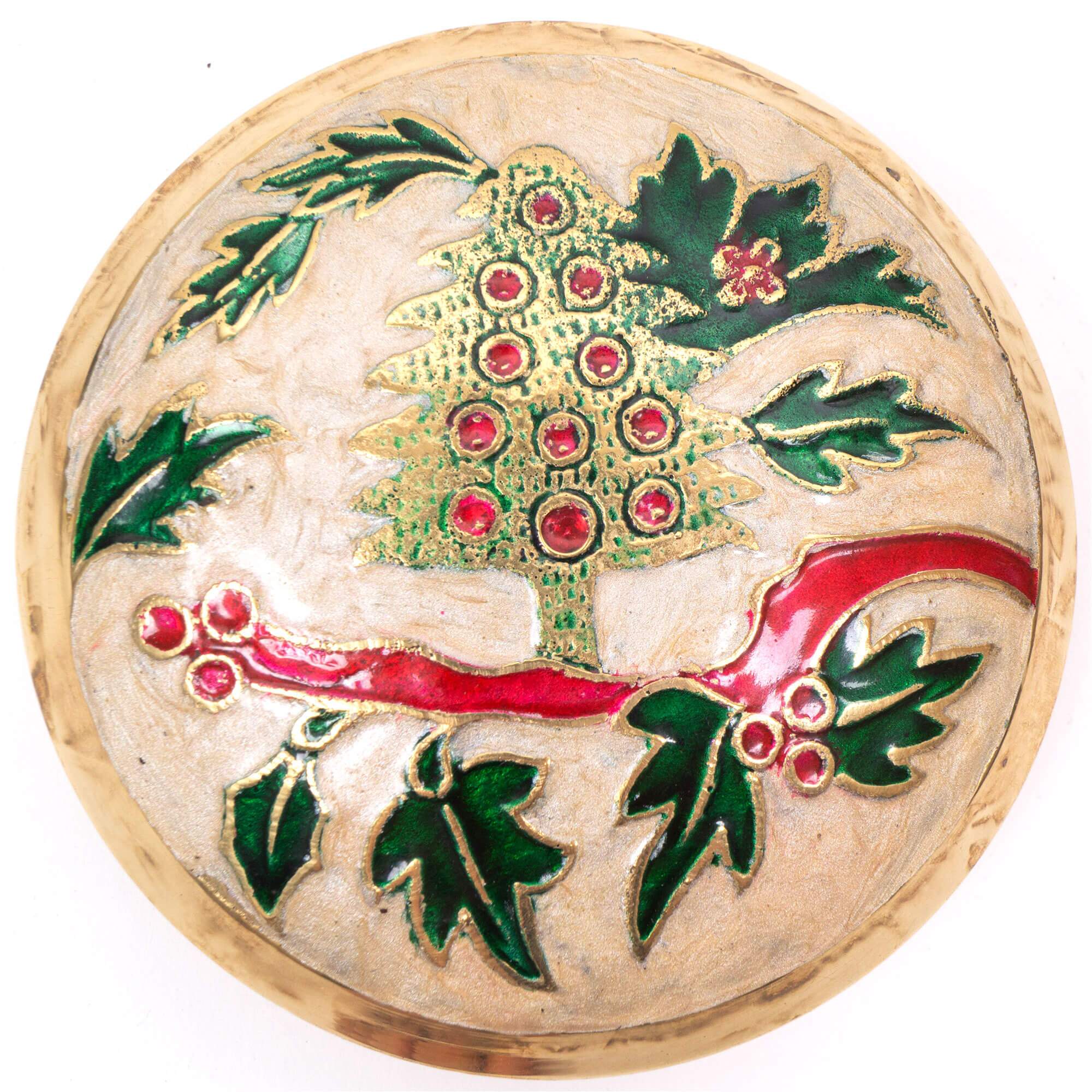 BR 31326 - Brass Christmas Pin Box