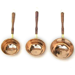 CO 1300 - Copper Strainer Set of 3, Wooden Handle