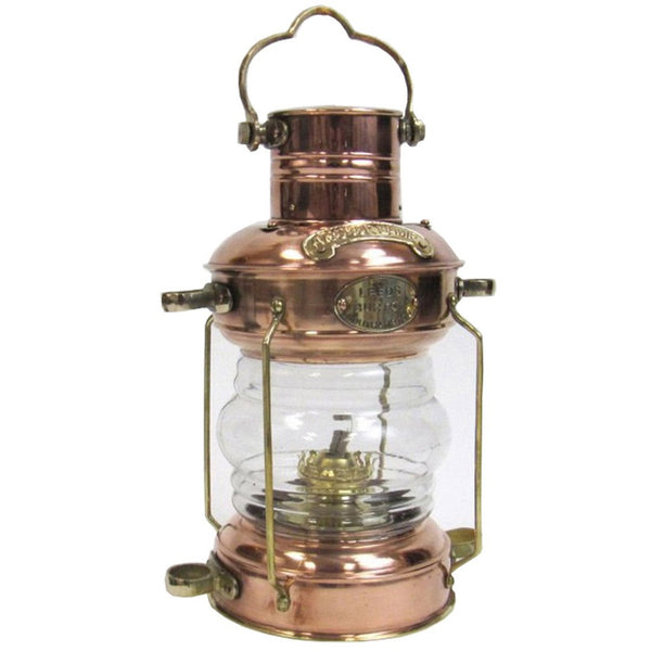 Anchor Lamp, Copper & Brass, w/ Oil Lamp 13"