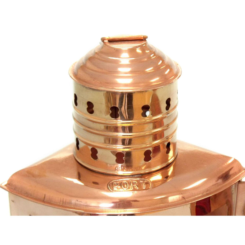 CO 1528 - Copper Ship Lamp Large, Red (Port) with Oil Lamp.