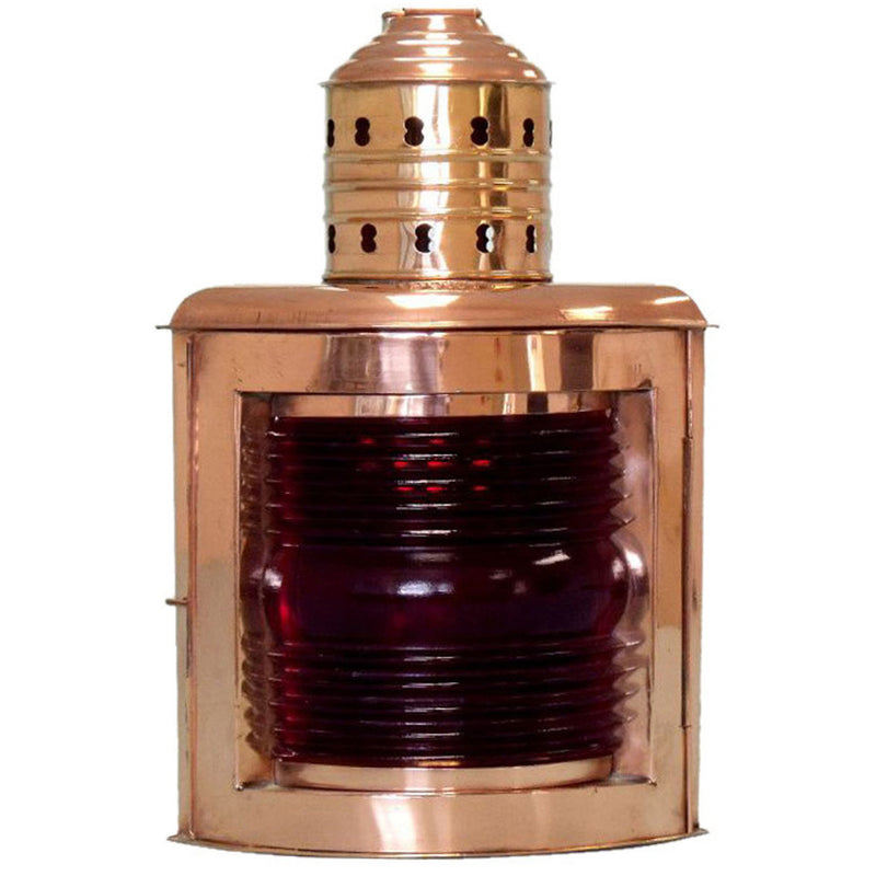 CO 1528 - Copper Ship Lamp Large, Red (Port) with Oil Lamp.