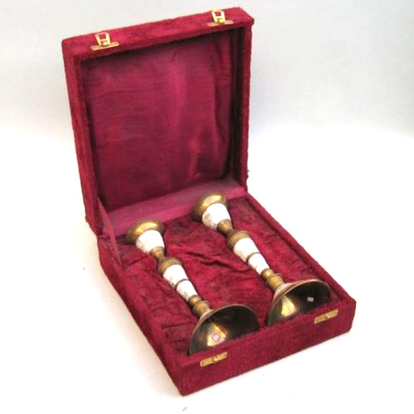 BR 22644 - Candle Holder Pair, Brass, Boxed