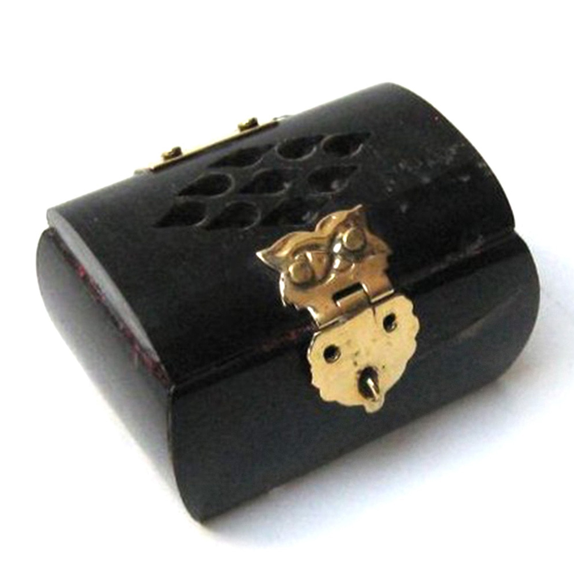 HN 1300 - Mini Horn Pill Box - Velvet Lined