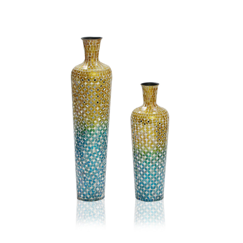 VA 31955 - Blue Ombre Mosaic Vase