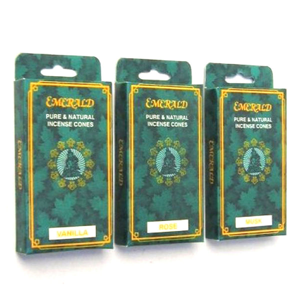 Emerald Incense Cones Dozen, Assorted flavors