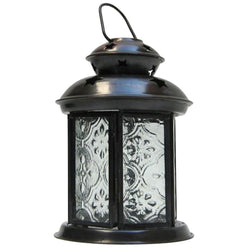 IR 15311 - Iron Candle Lantern, Clear Glass, Antique Finish