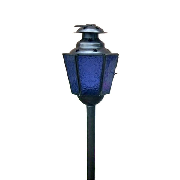 IR 15313 - Iron / Glass Stake Candle Lantern, Antique Finish (clear only)