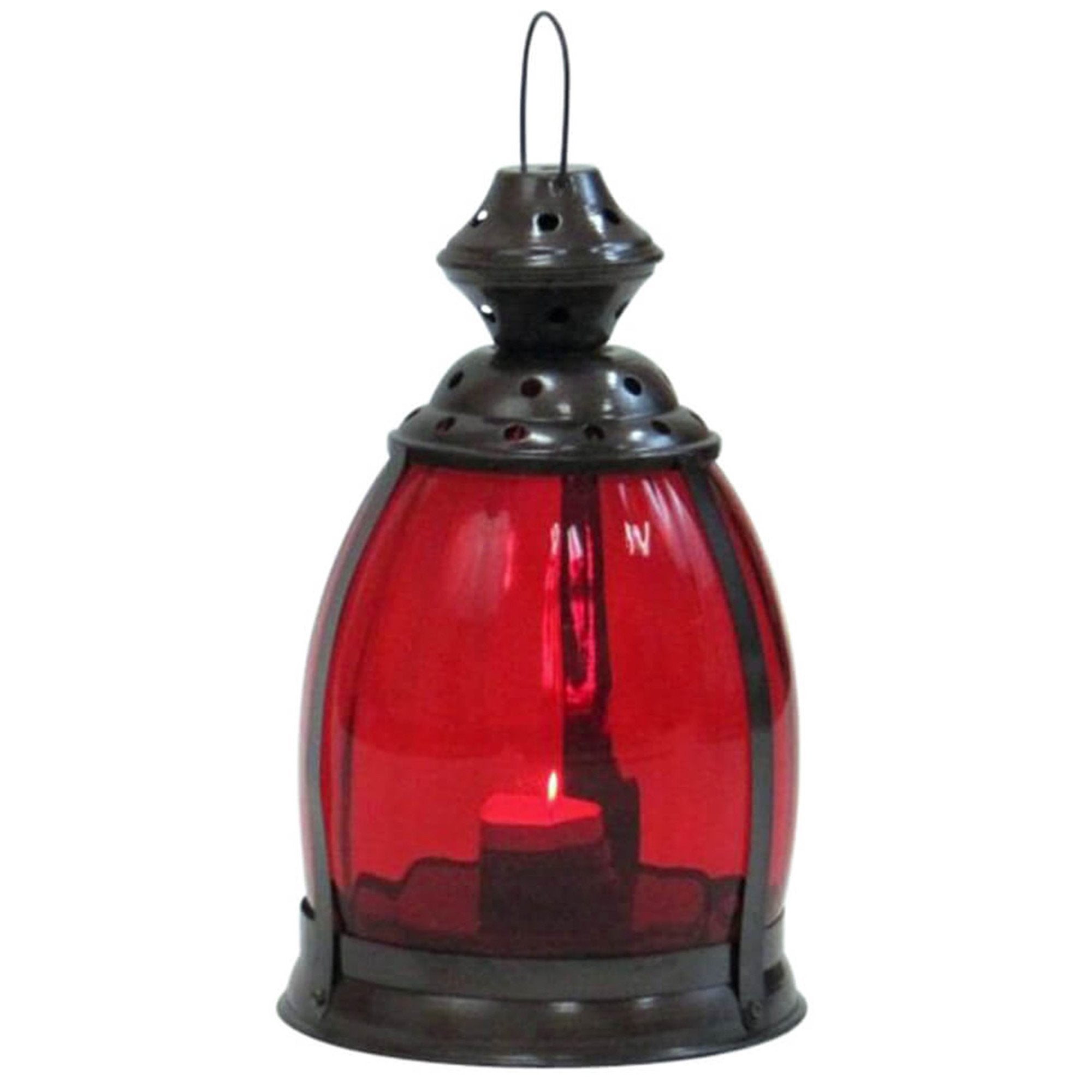 IR 15373 - Candle Lantern Color Glass 10" (19922)