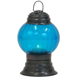 Iron T-Light Candle Lantern Glass Sphere w/ Base 7" (19971)