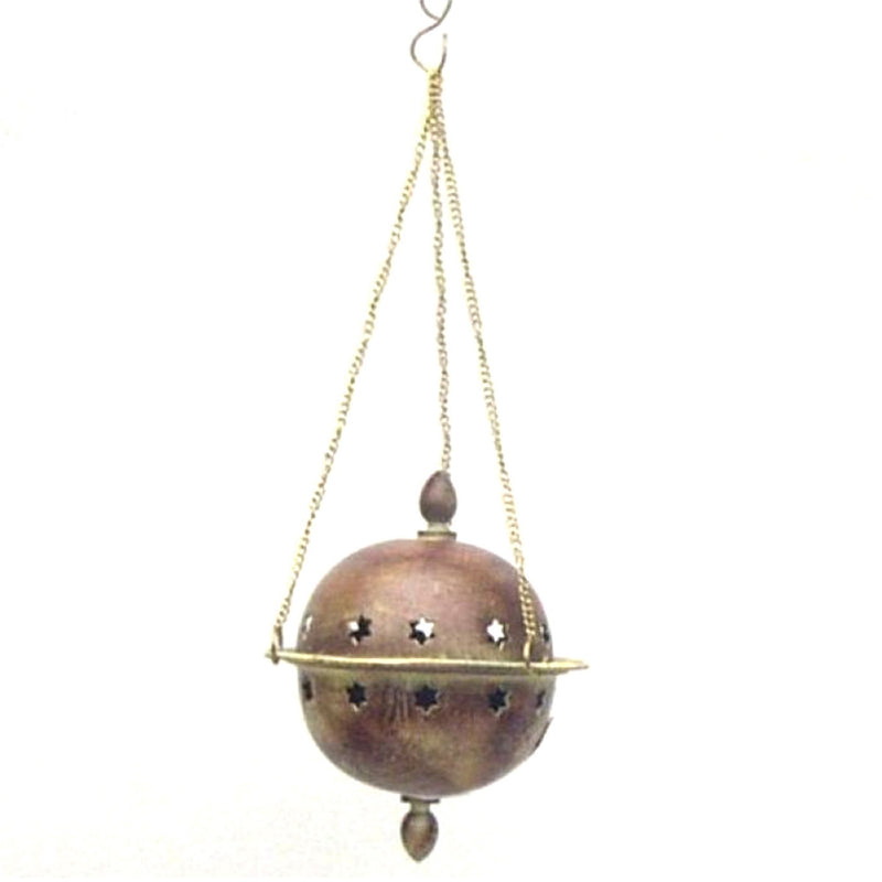 IR 1677 - HANGING IRON INCENSE CONE BURNER ANTIQUE