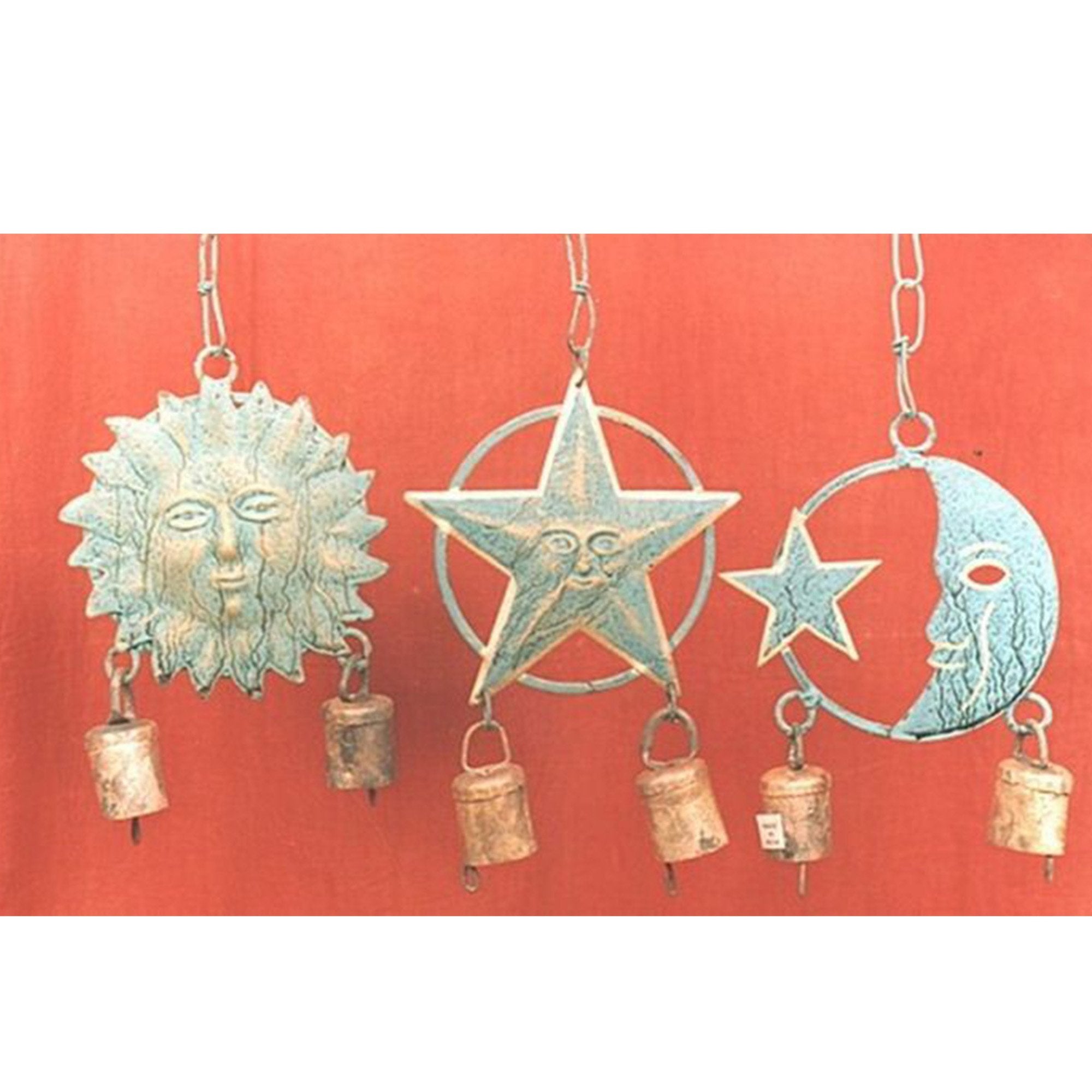 IR 18700 - Wind Chimes Suns Patina Set/3