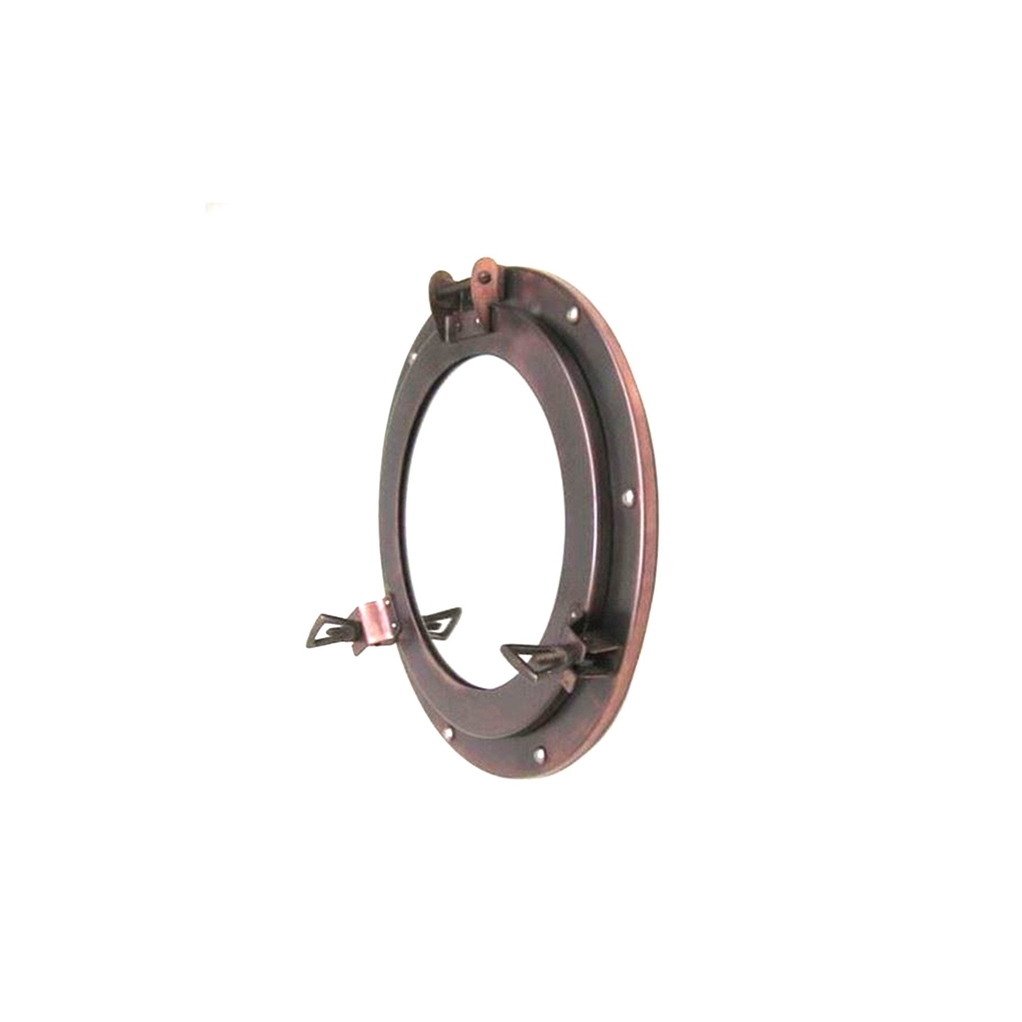 IR 4860 - Antique Finish Iron Porthole with Glass, 12"