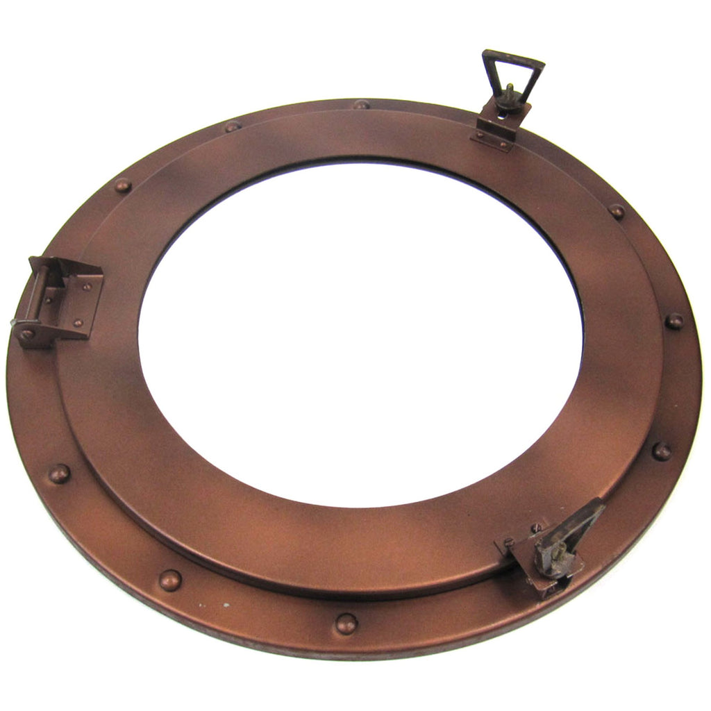 IR 4861 - Antique Finish Iron Porthole with Mirror, 15"