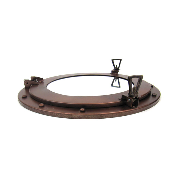 IR 4861 - Antique Finish Iron Porthole with Mirror, 15"