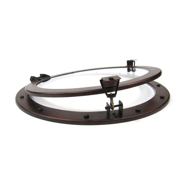 IR 4863 - Antique Finish Iron Porthole with Glass, 21"