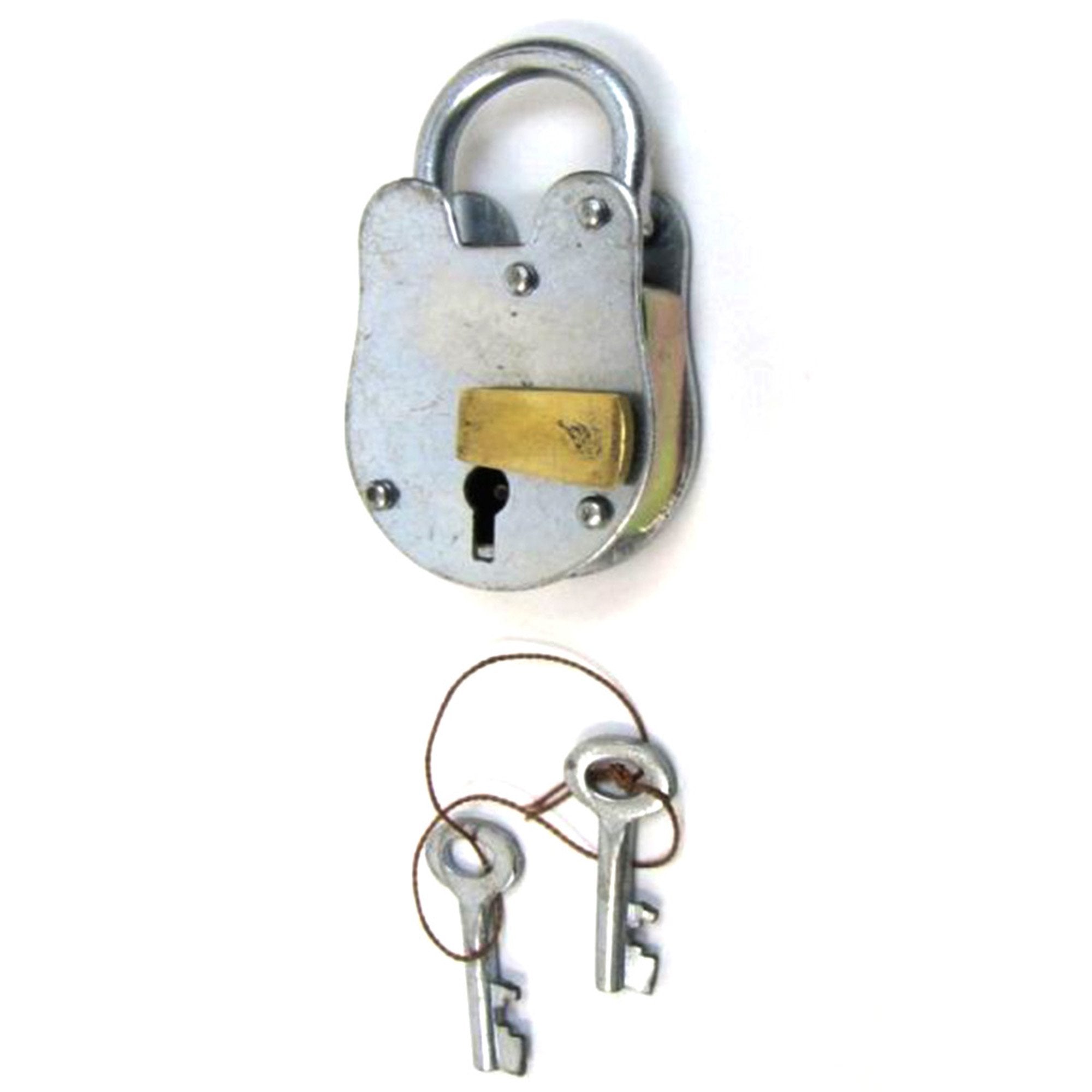 IR 8010AJ - Iron Padlock With Brass Key Cover, Comes With 2 Keys