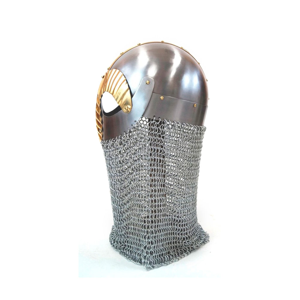 IR 80428B - Viking Chainmail Brass Helmet