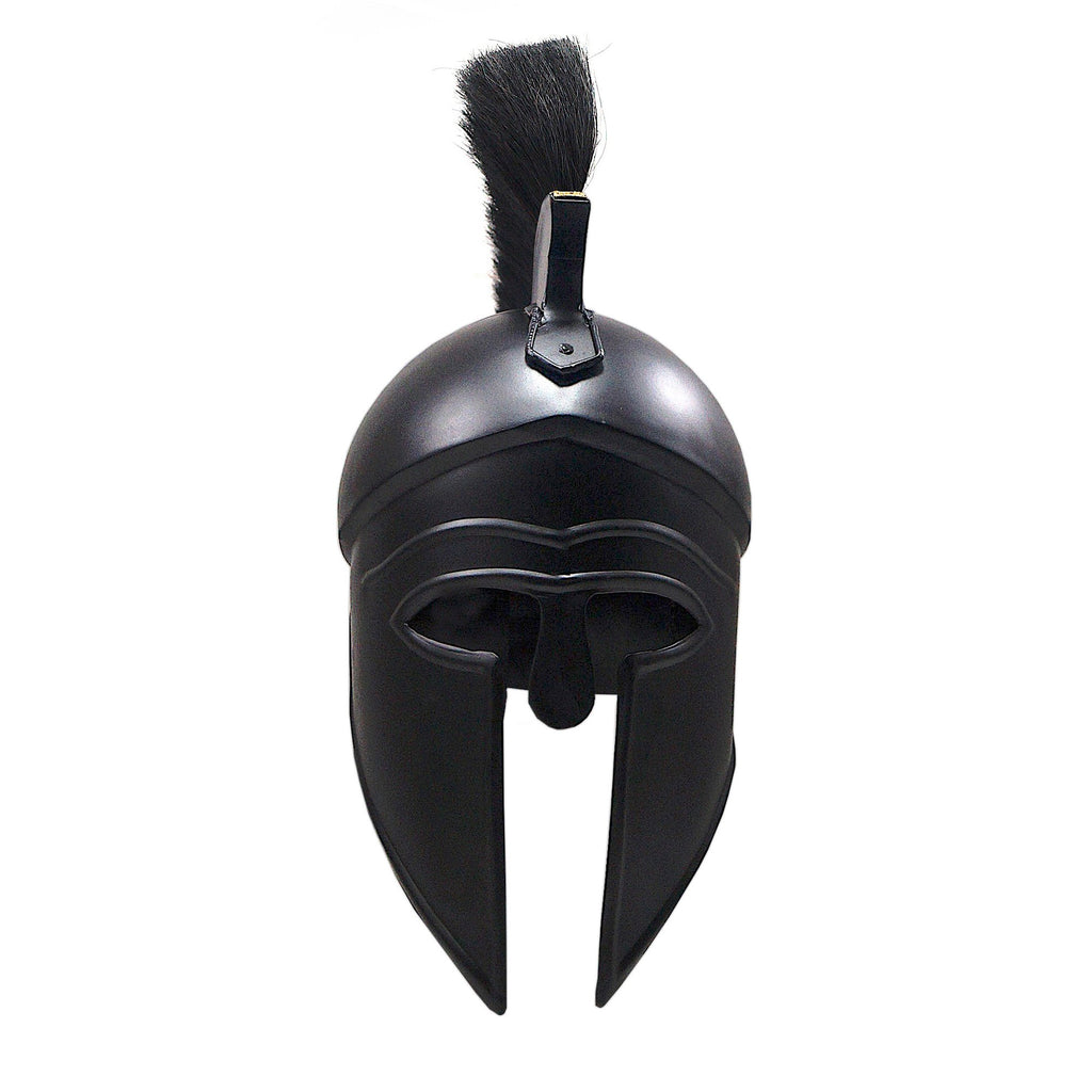 IR 80689B - BLACK Greek Corinthian Armor Helmet With Plume