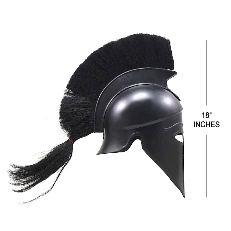IR 80689B - BLACK Greek Corinthian Armor Helmet With Plume