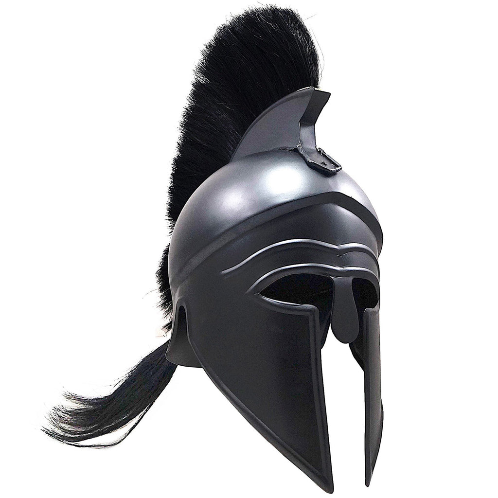 IR 80689B - BLACK Greek Corinthian Armor Helmet With Plume
