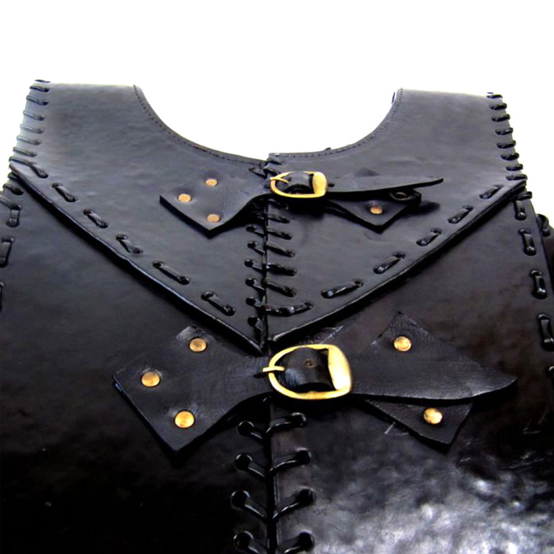 IR 807238 - Black Faux Leather Armor Jacket Vest