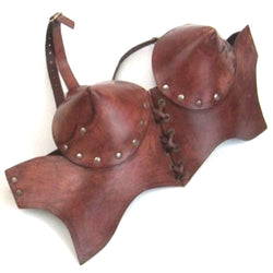 Faux Leather Bra Brown (L-20909)