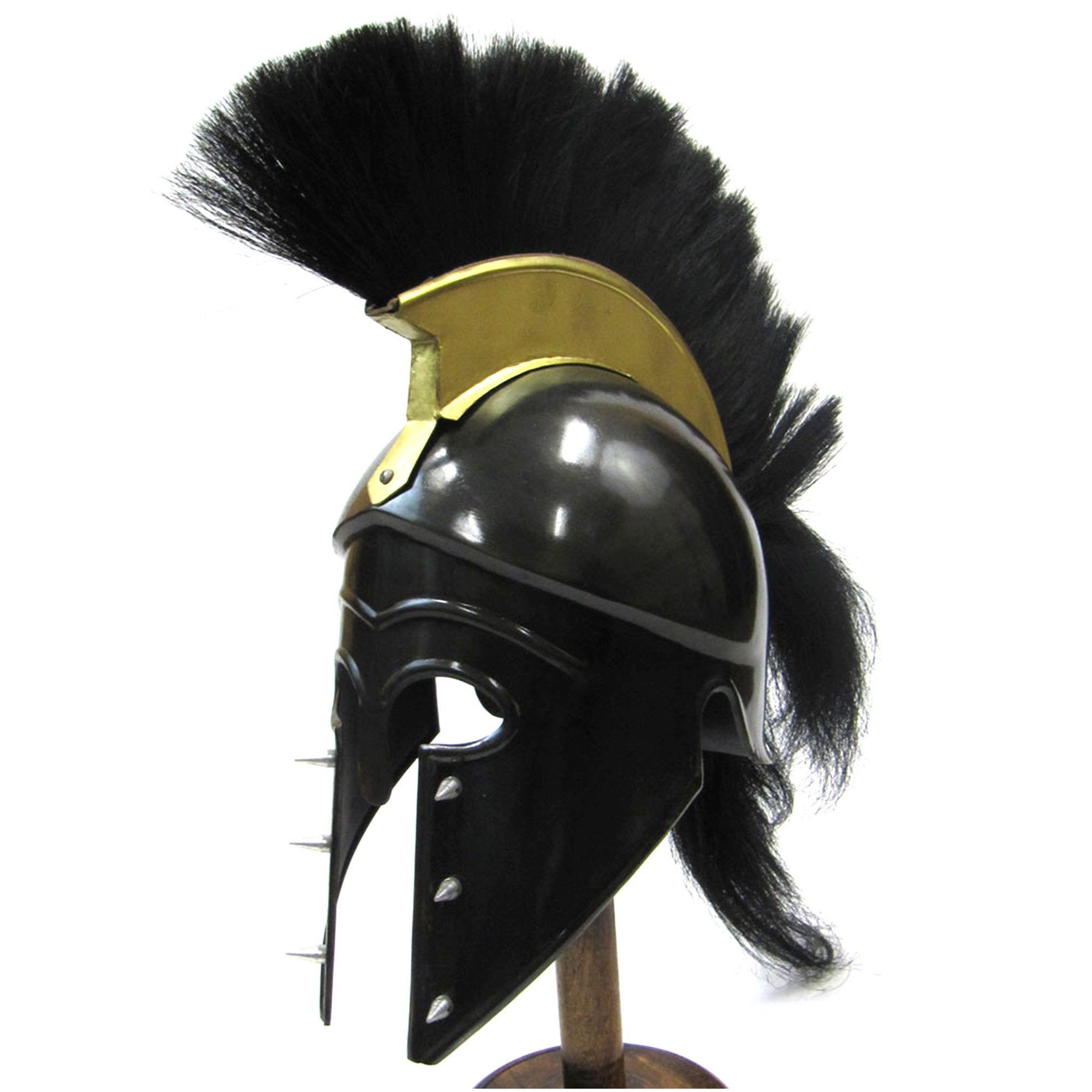 IR 80866 - Spiked Gladius Helmet with Black Plume & Finish