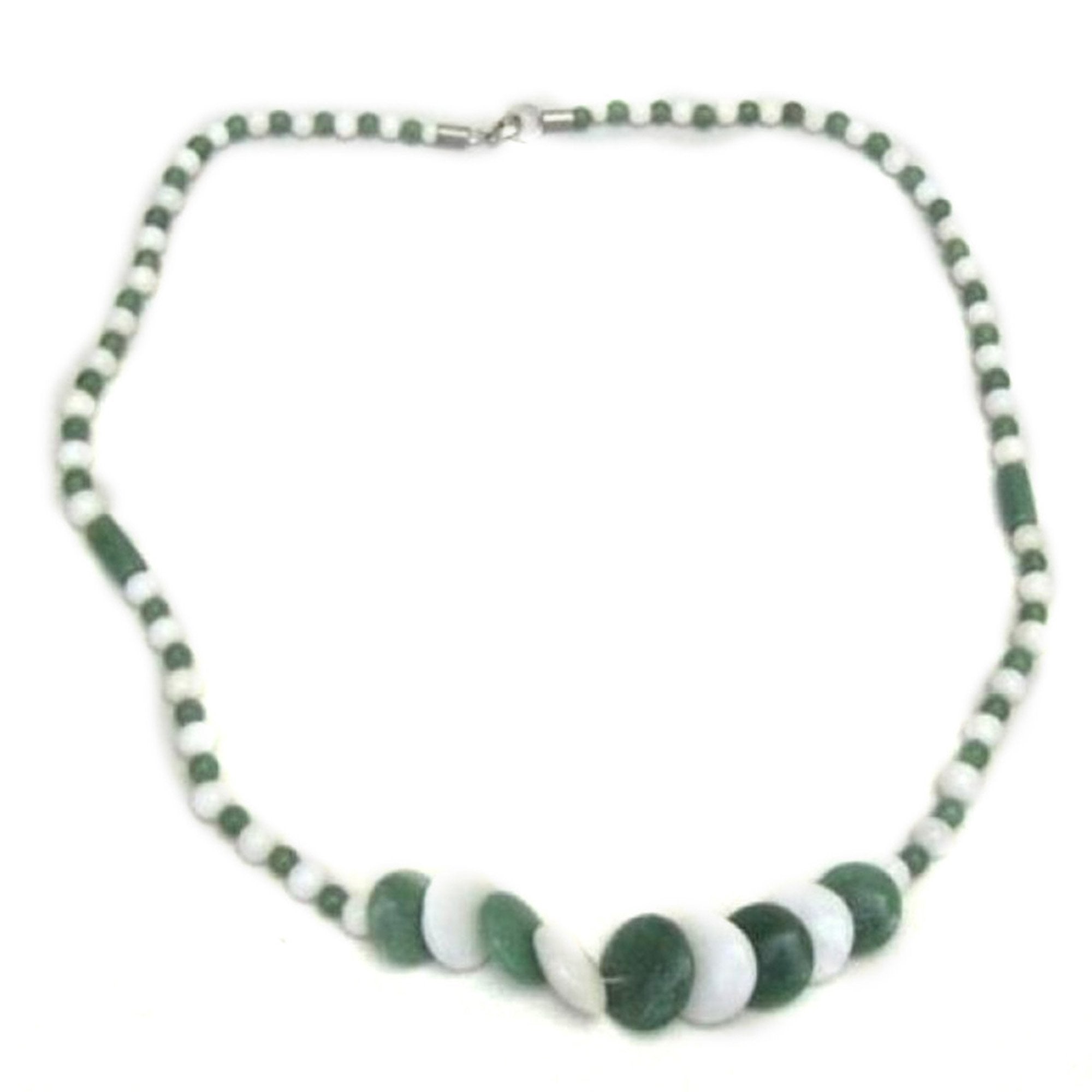 JR 111 - Necklace Jade White 30" Disc Round Beads